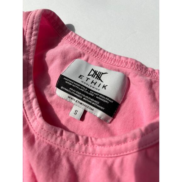 Ethik Mens Tank T Shirt Rainbow Size Small Colorful Logo Pride Pink - Picture 3 of 4